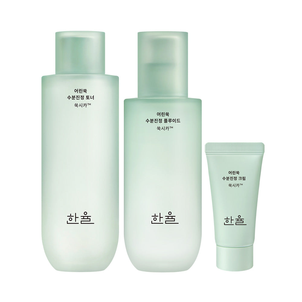 【韓國製】HANYUL 韓律 艾草舒緩保濕 2件套（爽膚水 150ml＋乳液 125ml）｜舒緩 補水