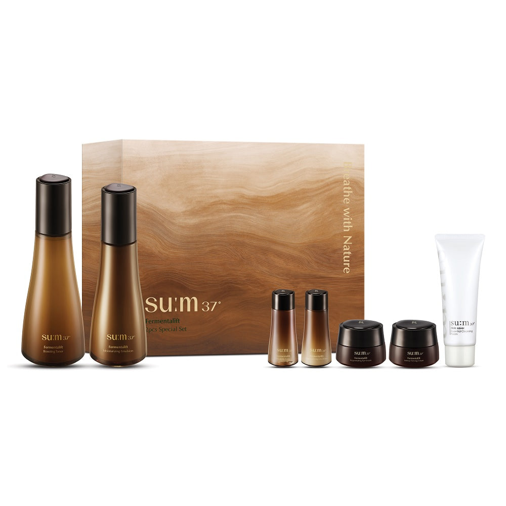 【韓國製】SU:M37 呼吸 Fermentalift 2件套（爽膚水 150ml＋乳液 130ml）｜緊緻 保濕