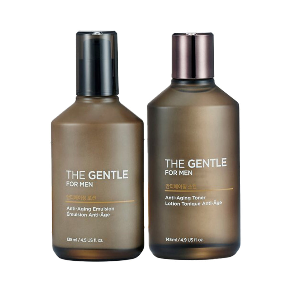 【韓國製】THE FACE SHOP 男士抗老護膚套裝（爽膚水 145ml＋乳液 135ml＋迷你裝）｜緊緻 保濕