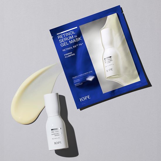 【韓國製】IOPE 視黃醇凝膠面膜 4+1片（共5片）｜Retinol RX™ 雙層凝膠 緊緻彈潤 改善細紋