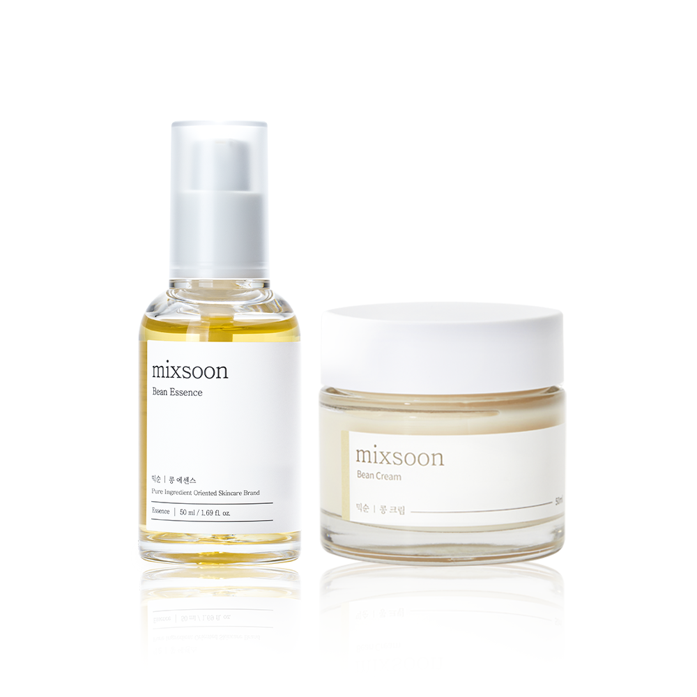 【韓國製】mixsoon 大豆彈力保濕禮盒（面霜 50ml＋精華 50ml）｜緊緻 保濕
