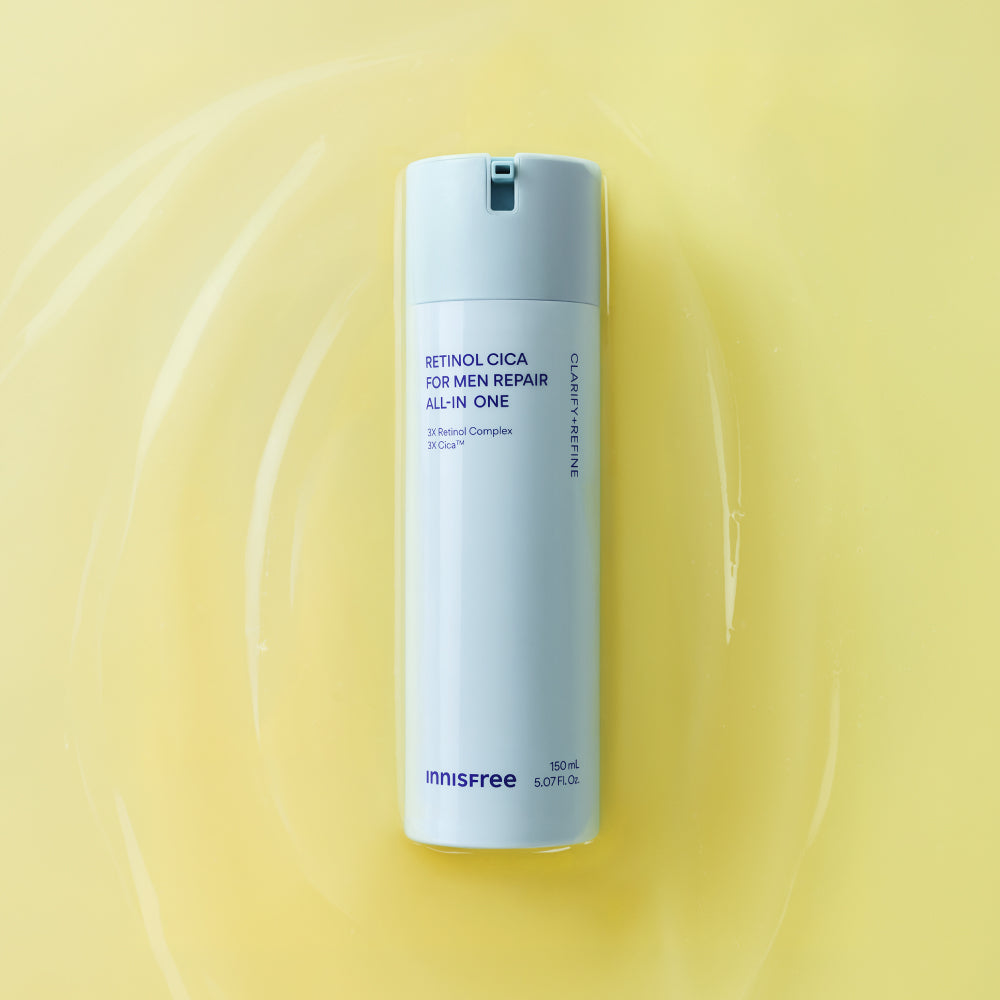 【韓國製】innisfree 男士視黃醇積雪草多效合一 150ml 套裝（＋潔面泡沫 30ml）｜淡化痘印 毛孔