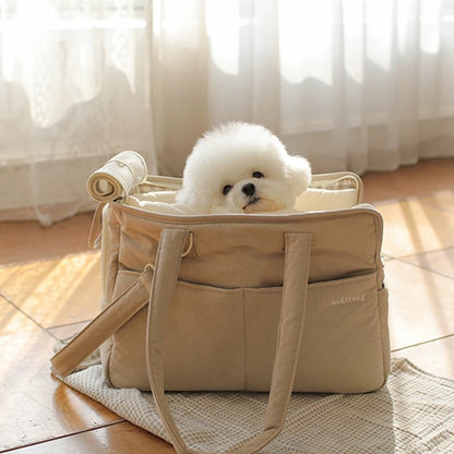 Korean ba&amp;ttang pure cotton soft pet outing tote bag dog bag cat bag (3 colors in total)