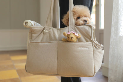 Korean ba&amp;ttang pure cotton soft pet outing tote bag dog bag cat bag (3 colors in total)