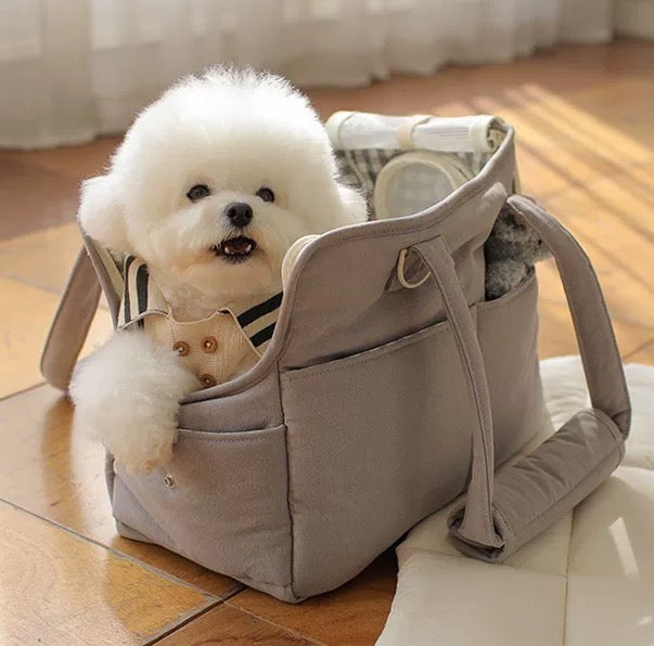 Korean ba&amp;ttang pure cotton soft pet outing tote bag dog bag cat bag (3 colors in total)