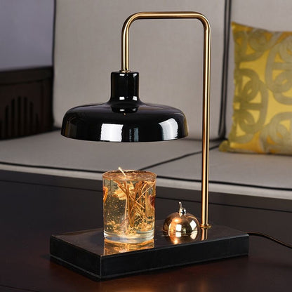 [Hong Kong Plug] Retro Marble Metal Aromatherapy Wax Lamp Black 