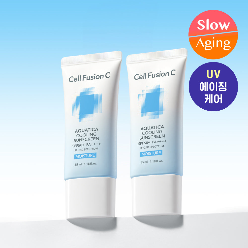 Cell Fusion C Aquatica Cooling Sunscreen 清涼水感防曬霜 35ml 雙支裝（＋10ml＋鎖匙扣）