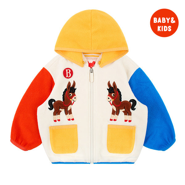 【韓國品牌／中國製】Bebedepino Baby 小驢 拼色抓毛外套 BP63JD107