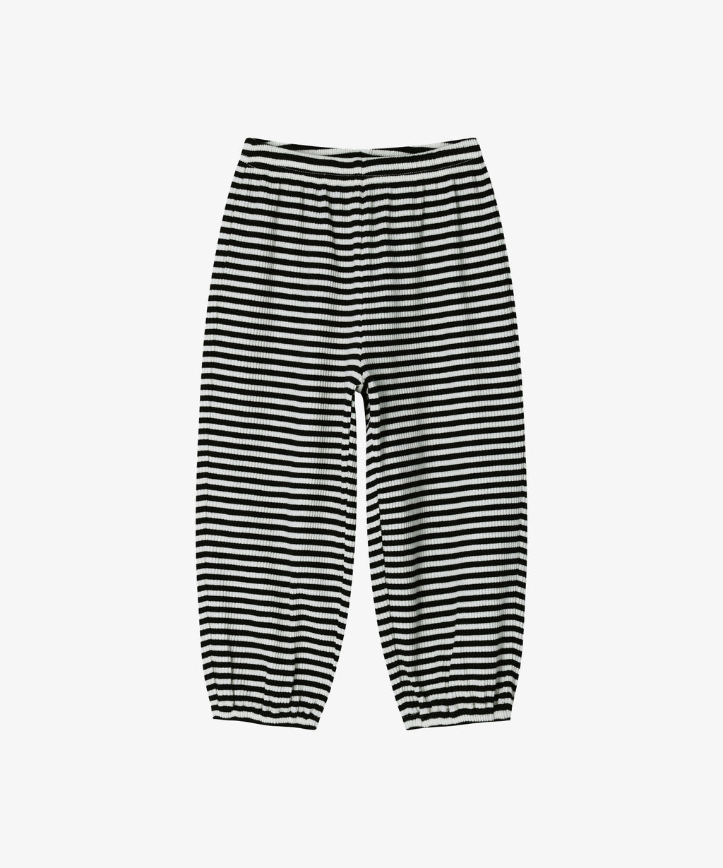 【韓國製】Rototo Bebe / 로토토베베 골지 條紋 보트넥 家居服 블랙 RO6ACLO02BK