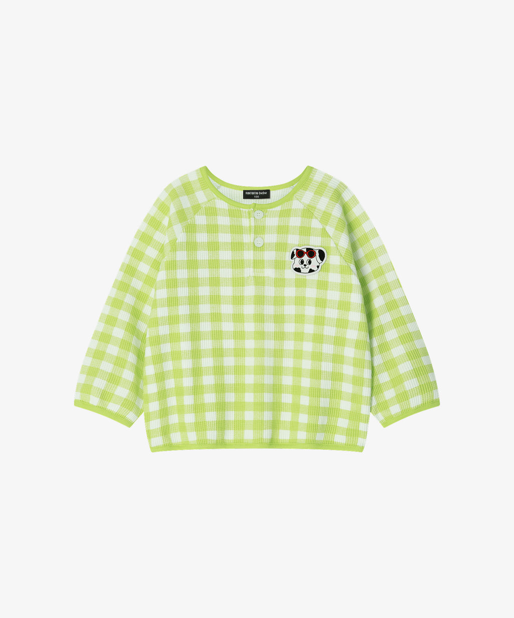 【韓國製】Rototo Bebe / 로토토베베 華夫格格子 家居服 라임 RO6ACLO05E1