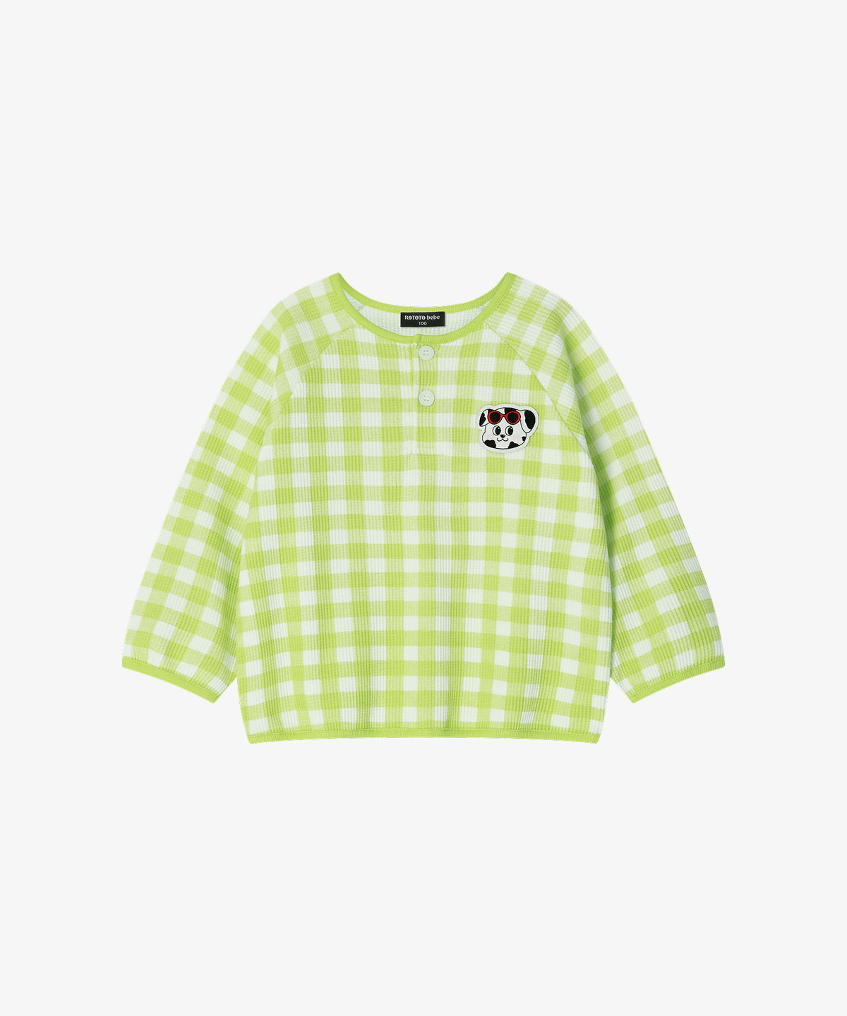 【韓國製】Rototo Bebe / 로토토베베 華夫格格子 家居服 라임 RO6ACLO05E1