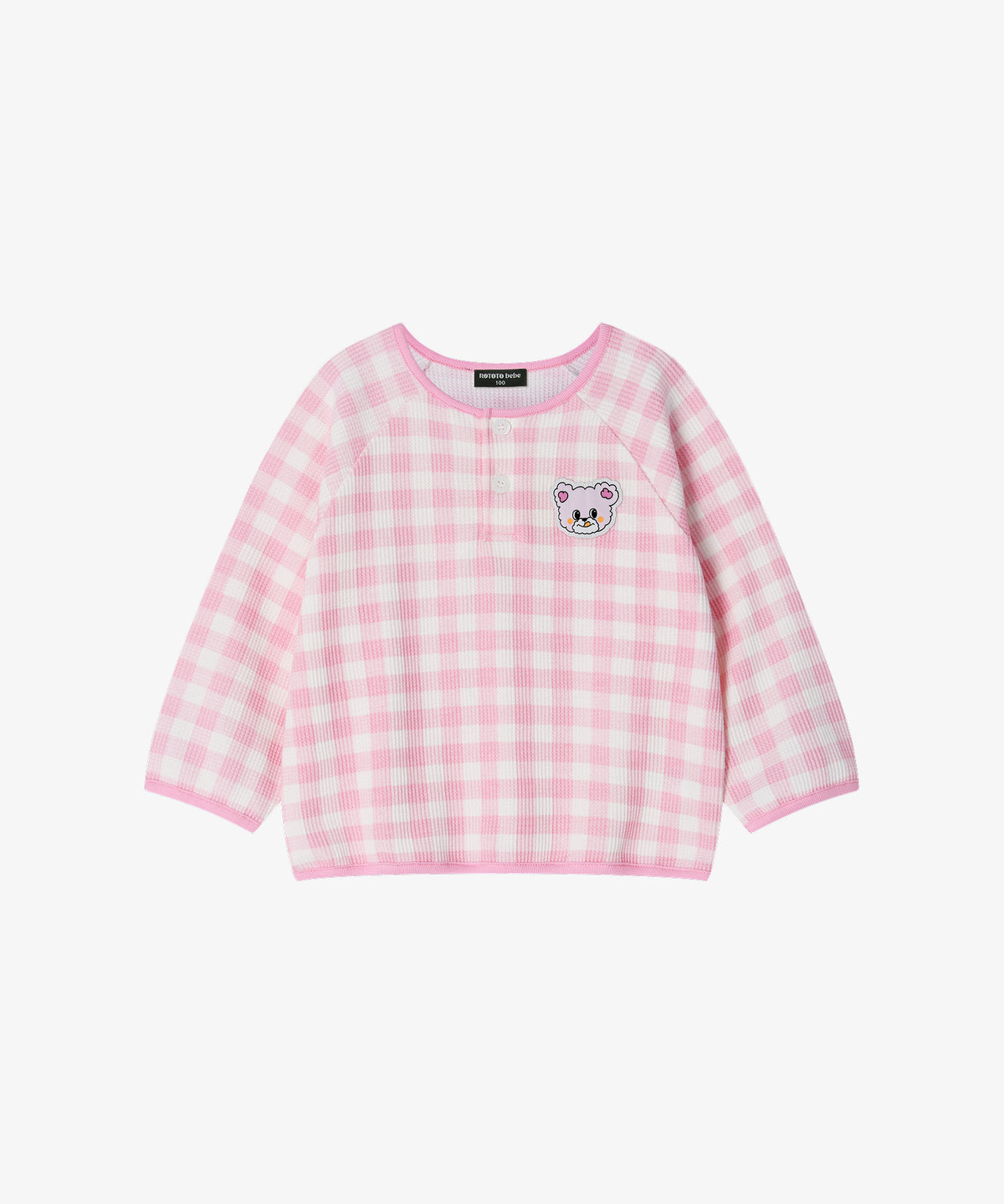 【韓國製】Rototo Bebe / 로토토베베 華夫格格子 家居服 라이트핑크 RO6ACLO05P1
