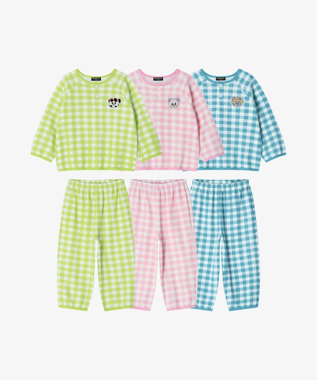 【韓國製】Rototo Bebe / 로토토베베 華夫格格子 家居服 라이트핑크 RO6ACLO05P1