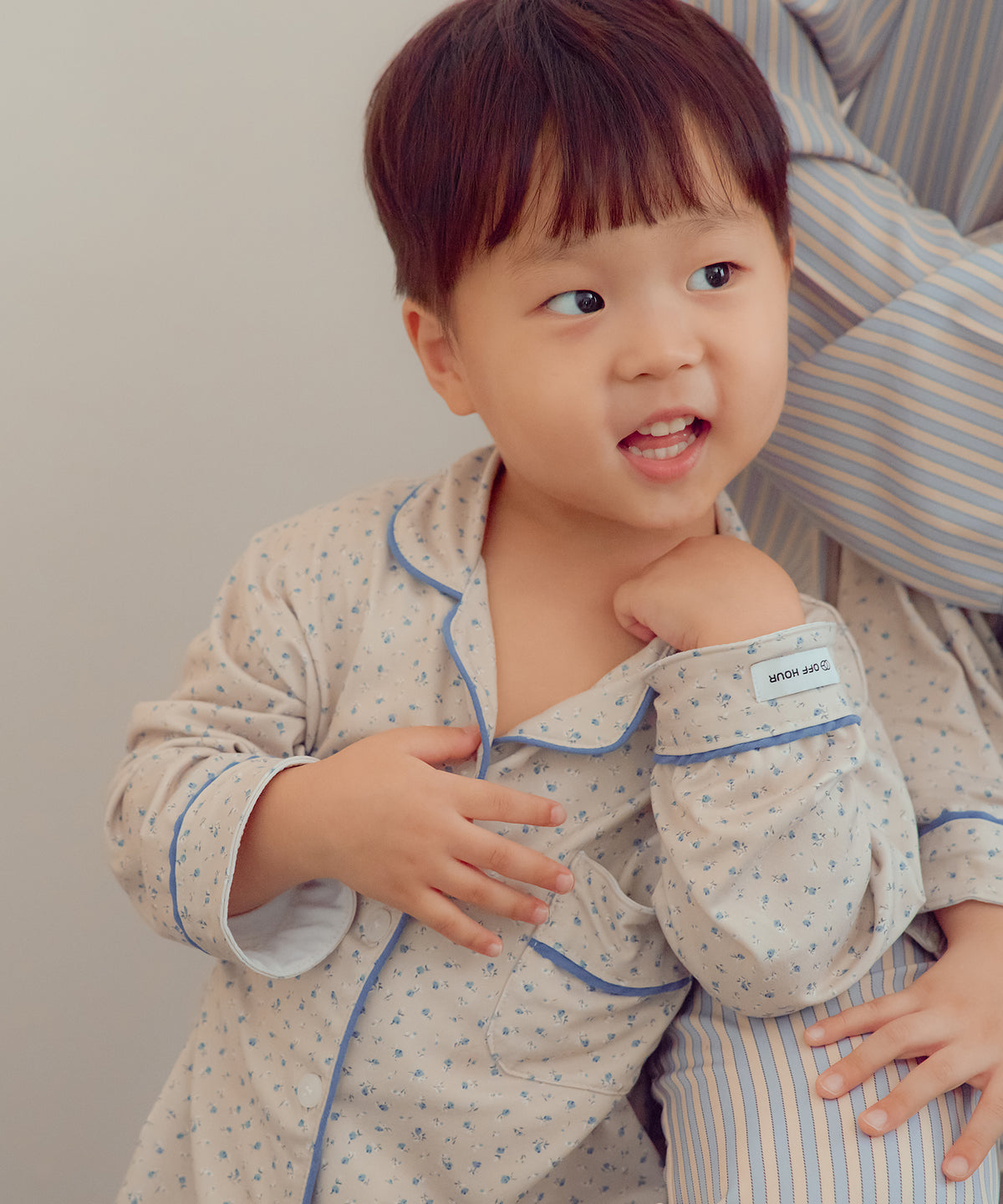 【韓國製】Offhour Kids / 오프아워 키즈 【親子套裝】 貝貝 蜜桃絨 兒童 長袖睡衣套裝