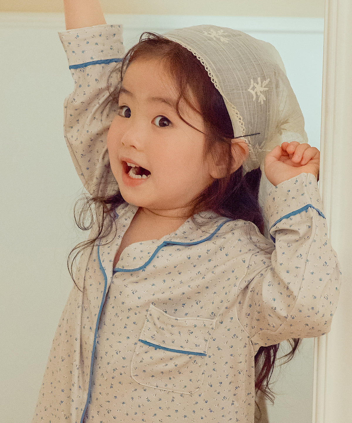 【韓國製】Offhour Kids / 오프아워 키즈 【親子套裝】 貝貝 蜜桃絨 兒童 長袖睡衣套裝