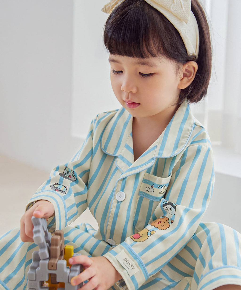 【韓國製】Docci / 도씨 [春裴與朋友] 朋友 真絲感 兒童長袖睡衣套裝