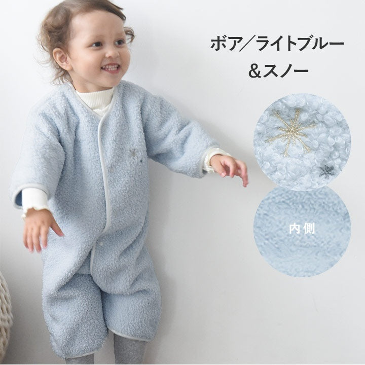 【日本製】kukka ja puu 兒童極厚刷毛及Boa睡袋 短袖款 前開 1至7歲 9色