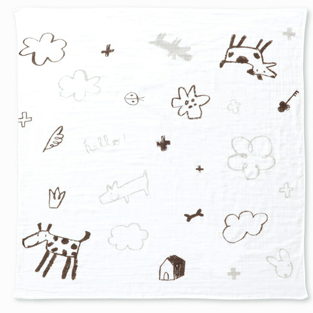 【日本製】BACKYARD FAMILY Hug me 3層有機棉紗布包巾 100×100cm 盒裝 彌月送禮 20款