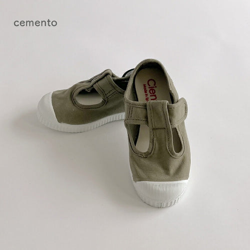 Cienta 有機棉帆布童鞋 T字帶 魔術貼 天然橡膠鞋底 12.5–21cm