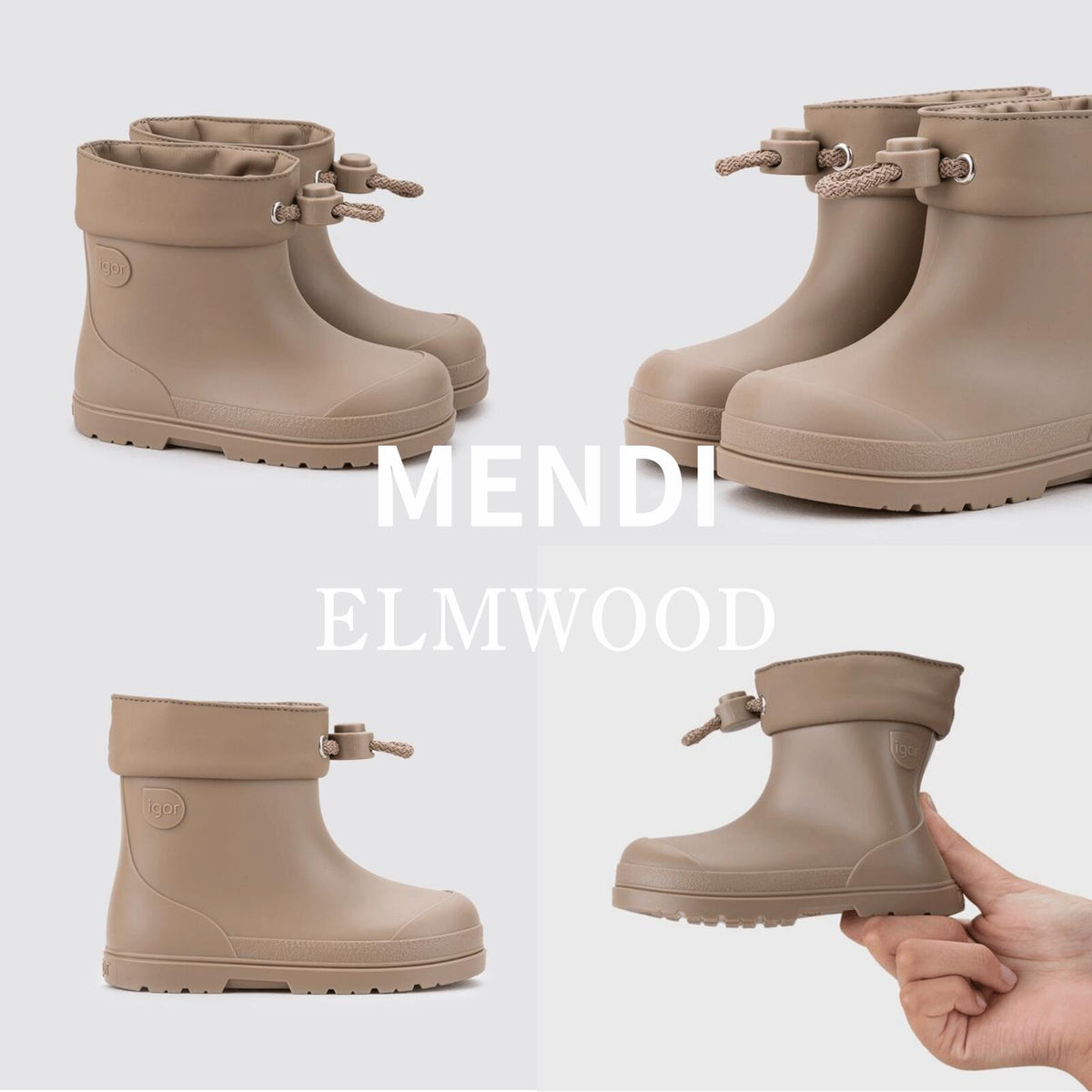 igor MENDI 兒童水鞋 反摺鞋口連索繩 14–19cm 3色
