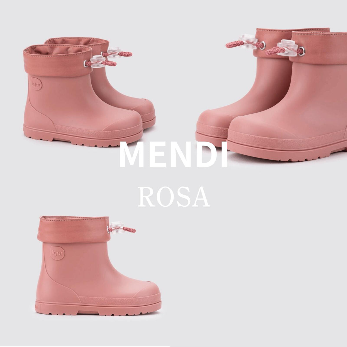 igor MENDI 兒童水鞋 反摺鞋口連索繩 14–19cm 3色