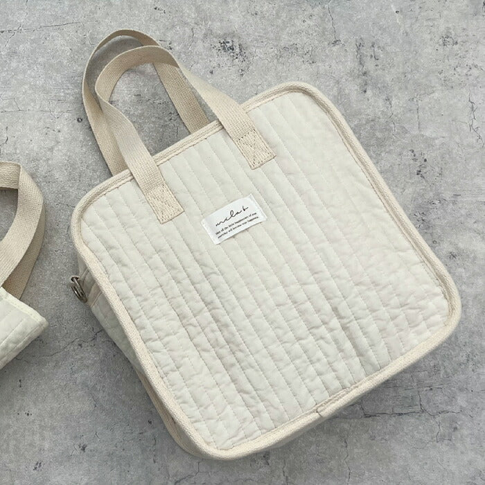mela-B 4way 鋪棉媽媽袋 Ibul絎縫布 斜揹／托特／手挽／嬰兒車掛袋 可選名字刺繡吊飾 6款