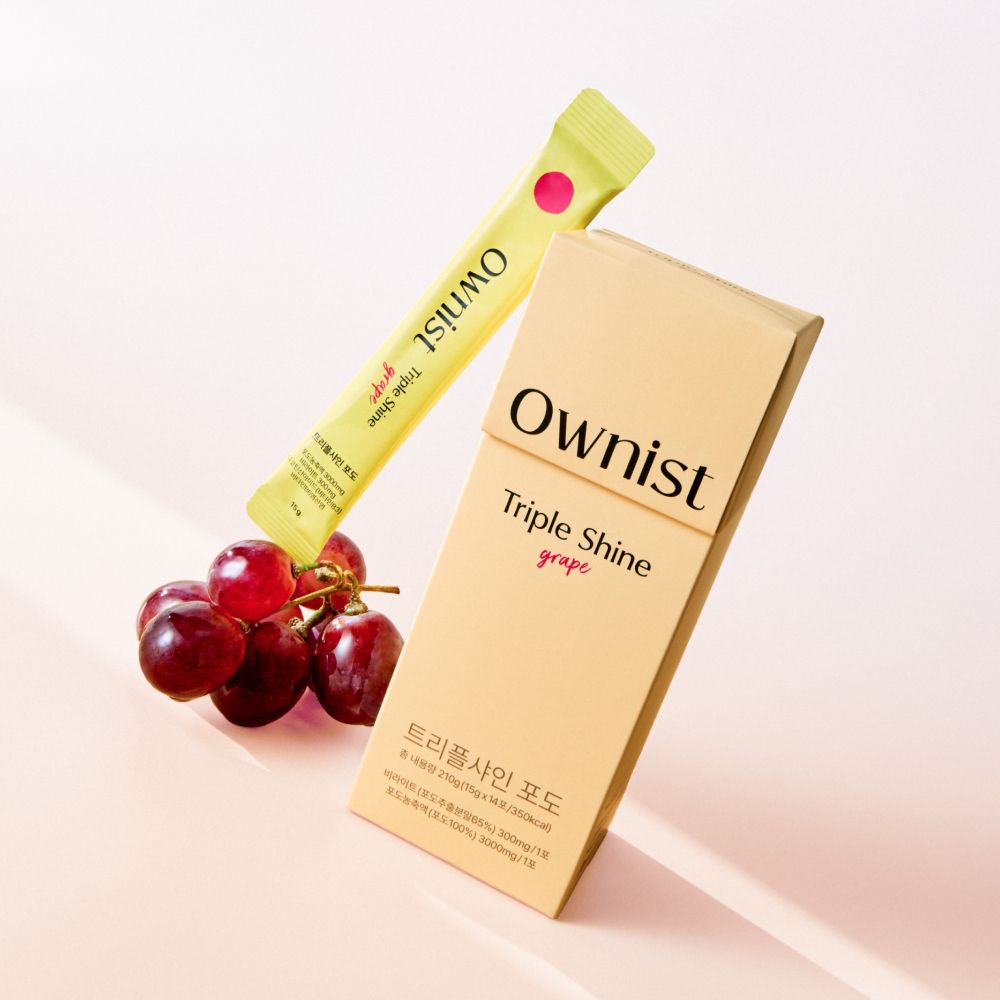 【韓國製】Ownist Triple Shine 葡萄味啫喱條 15g×14條（14日份）｜含維他命C及B族
