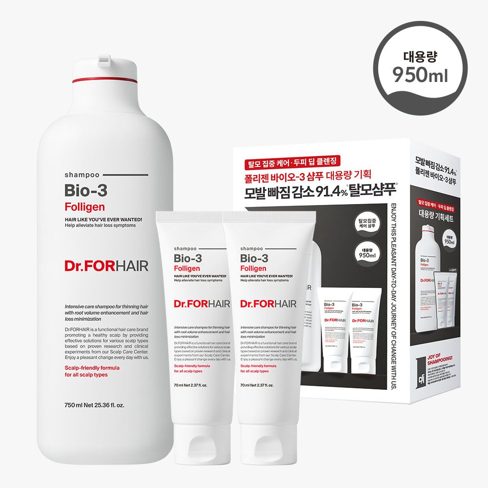 【韓國製】Dr.forhair Polygene Bio-3 Shampoo＋Anti-Hair Loss 洗髮露 750ml/200ml