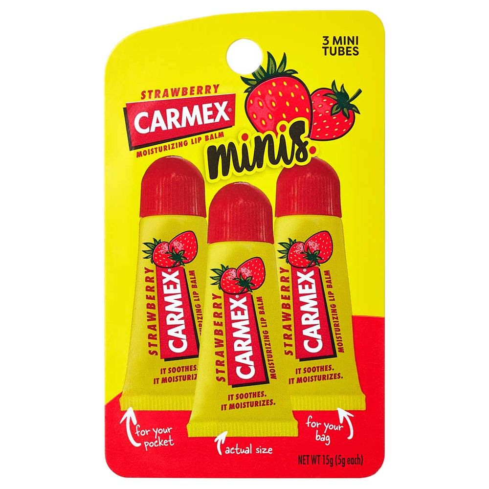 Carmex Moisturizing Lip Balm Strawberry Tube 5gX3（網店）潤唇膏