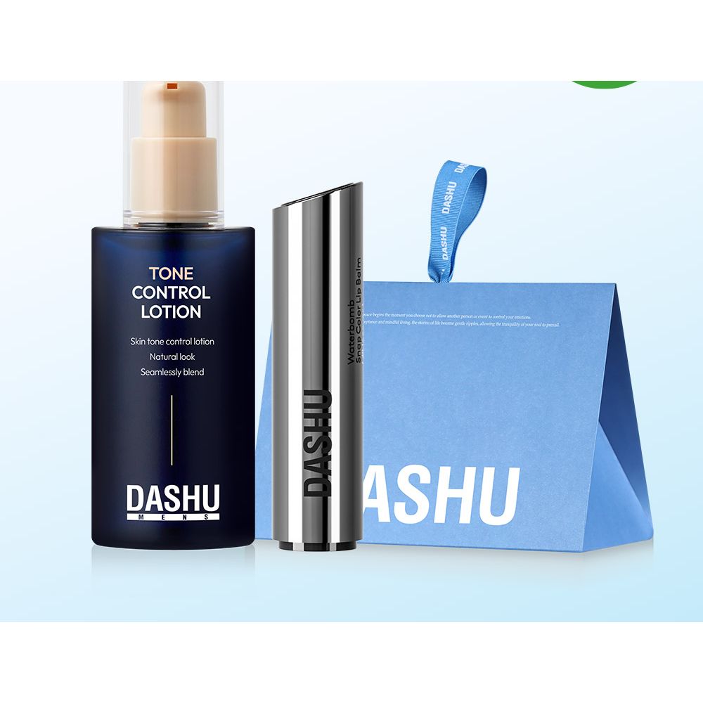 【韓國製】DASHU Men's Tone Control Lotion 02 Neutral Beige＋Men's Water Snap Color Lip Balm 素顏霜 4g