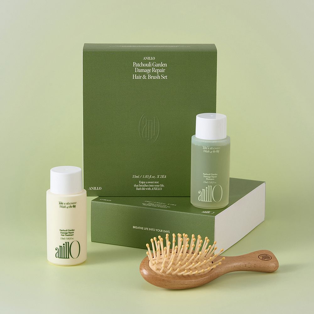 【韓國製】ANILLO Patchouli Garden Damage Repair Hair & Brush Set 洗髮露
