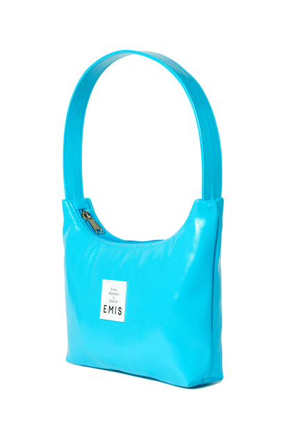 Emis Enamel hobo bag Korean side handbag (Aqua blue)