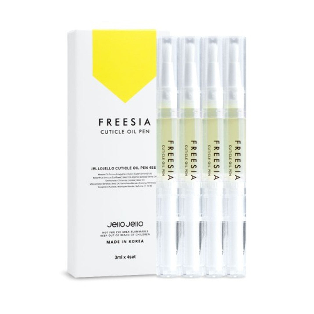 Jello Jello Freesia Cuticle Oil Pen manicure and nail edge oil (Okura Ran 4 sticks) 3ml x4